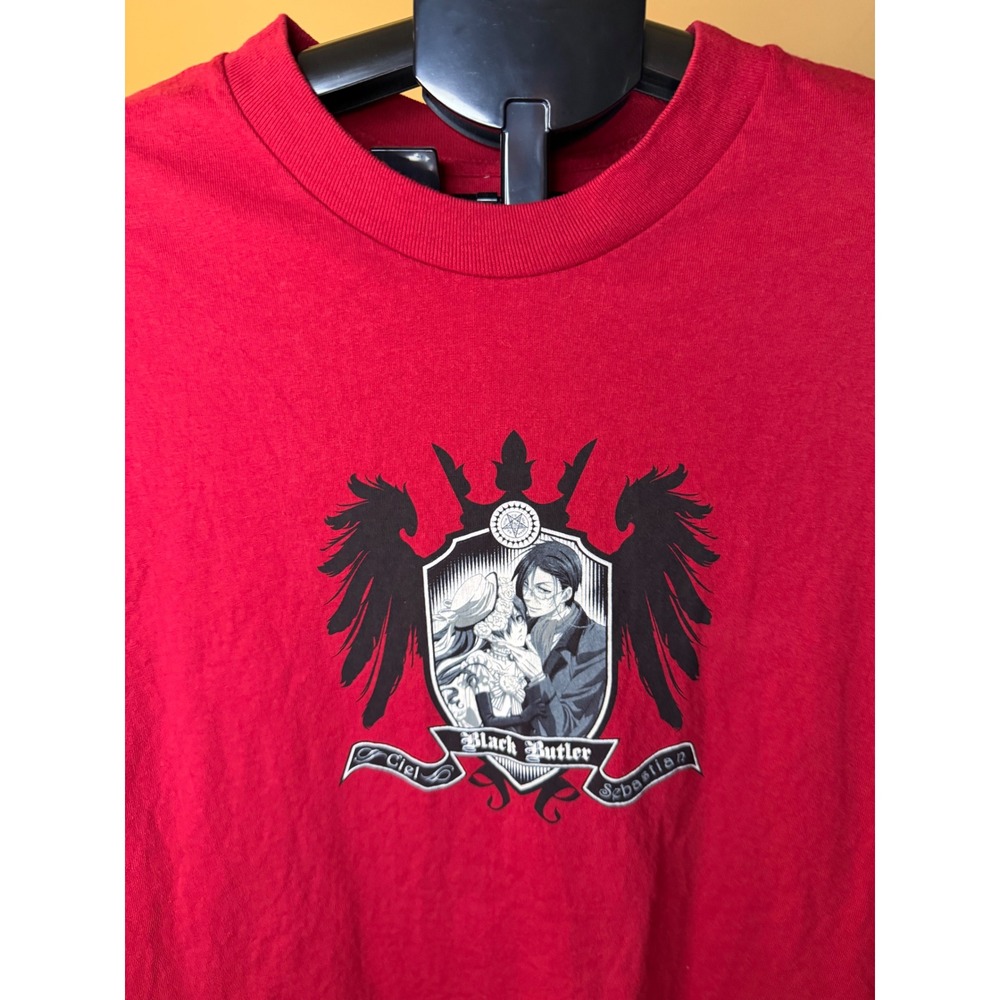 Black Butler Ciel Sebastian Graphic T-Shirt Red Mens‎ Large Anime Manga Tee